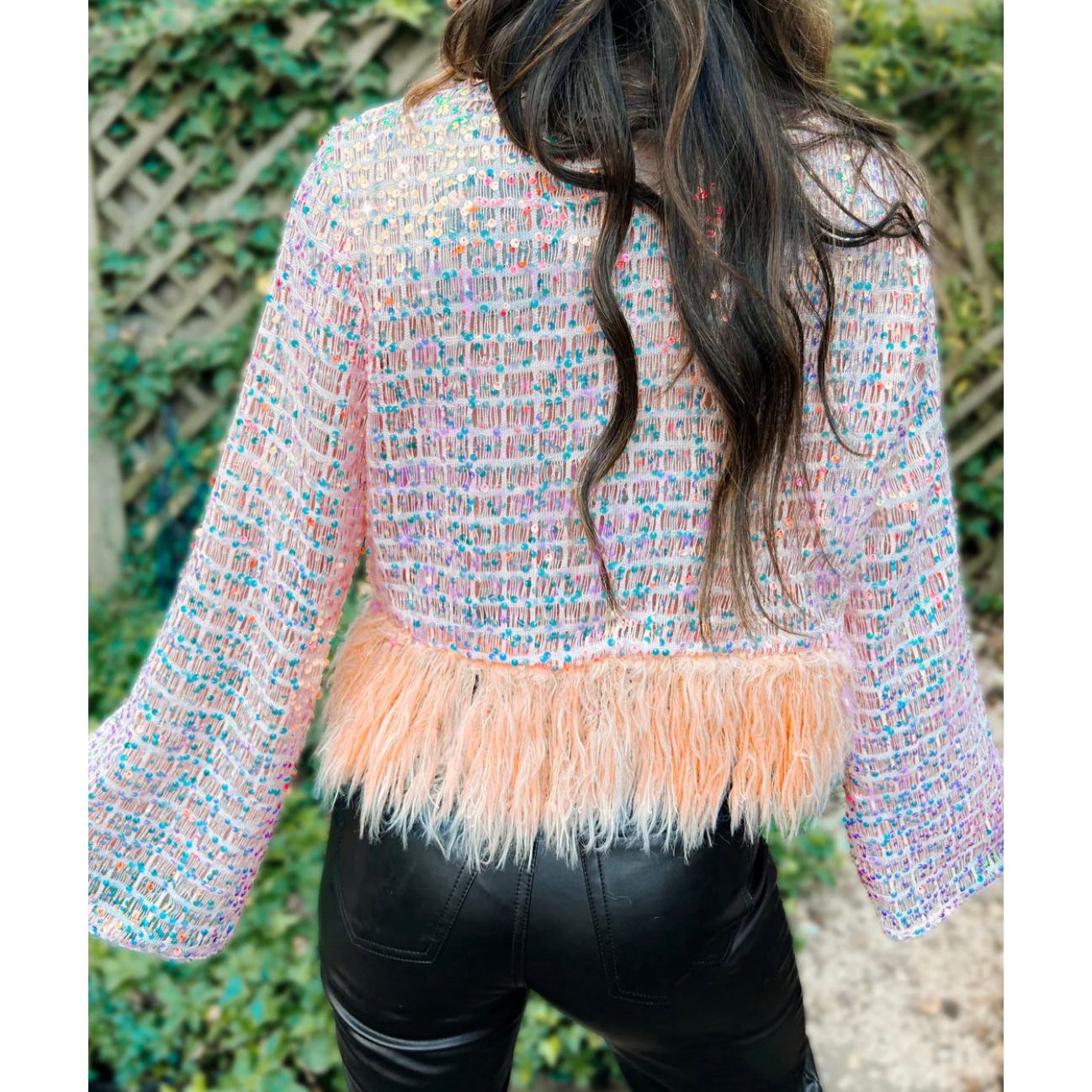 Starla Sequin & Feather Party Top